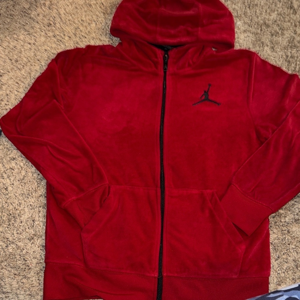 Jordan velvet Hoodie with Black Logo